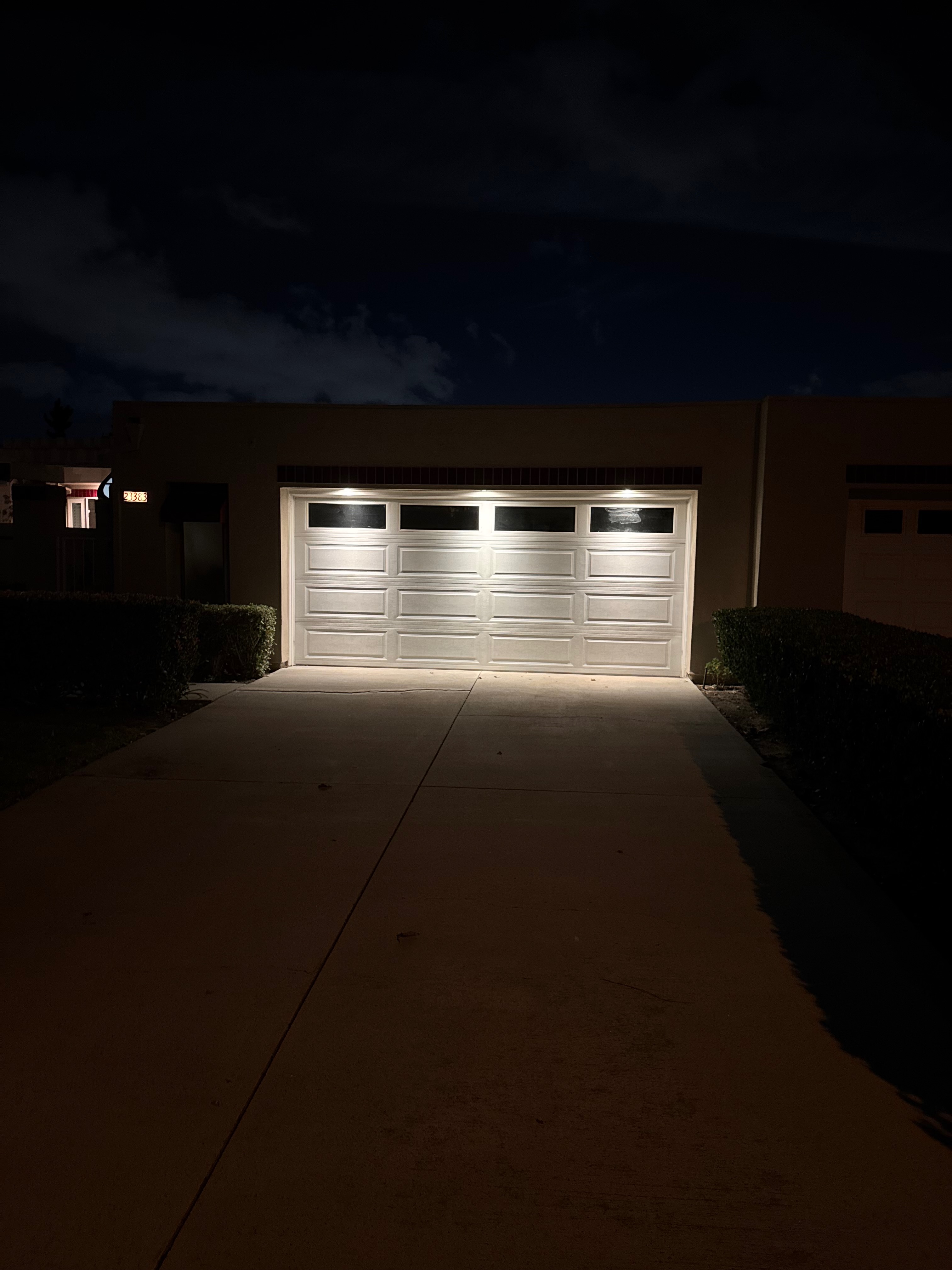 Garage Door Lighting (Night View)